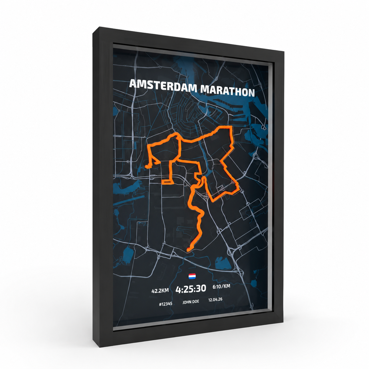TCS Amsterdam Marathon — Personalised Route Poster