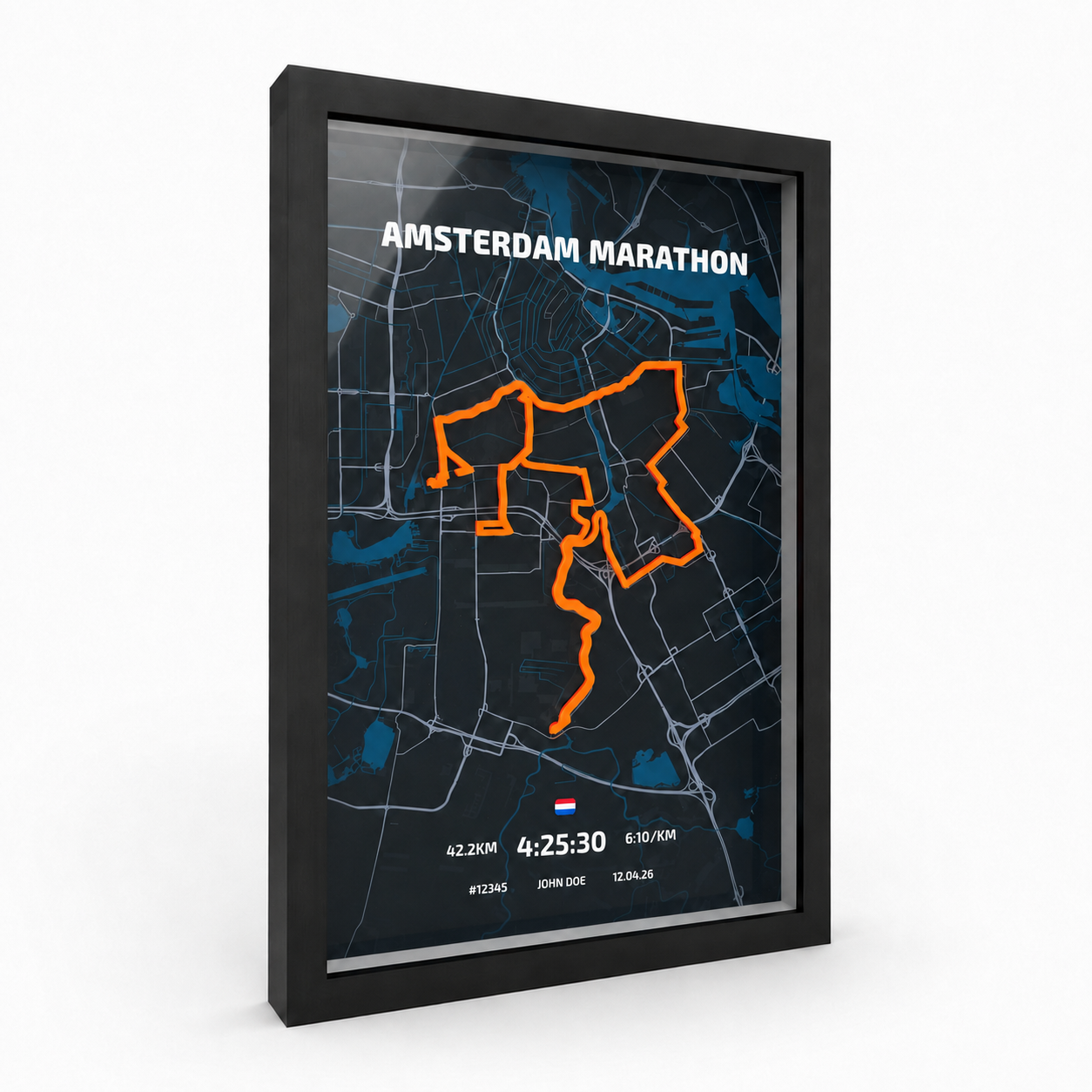 TCS Amsterdam Marathon 2026 — Gepersonaliseerde Routeposter