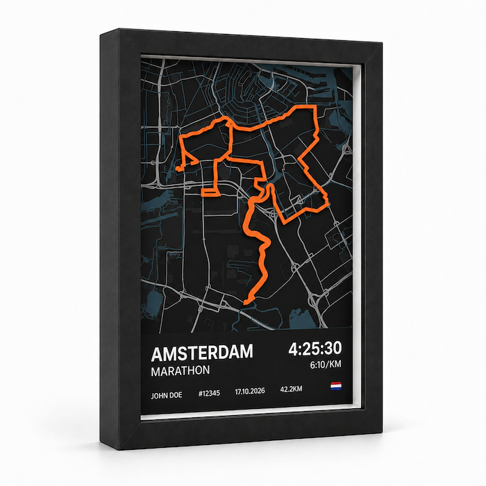 TCS Amsterdam Marathon — Personalised Route Poster
