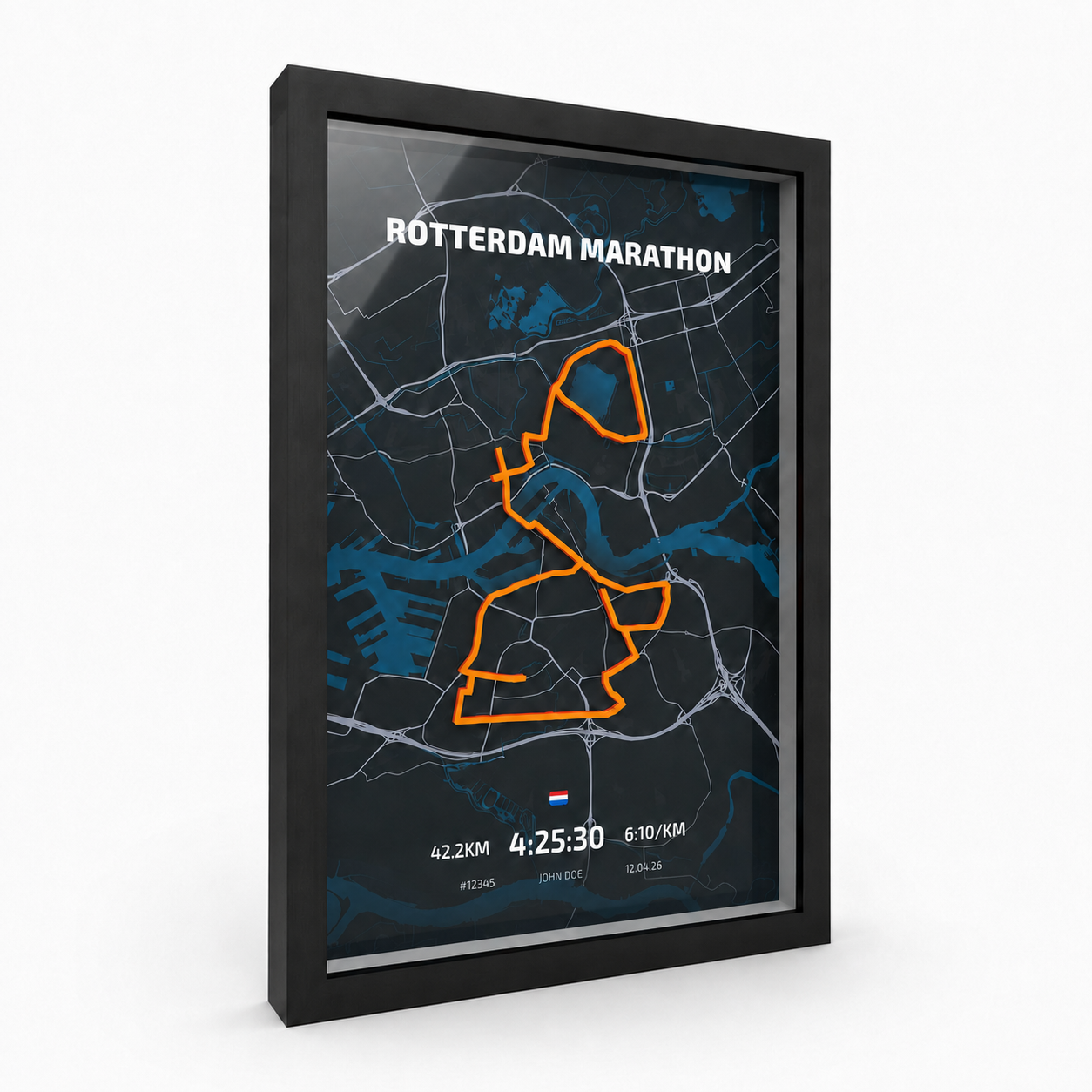 NN Marathon Rotterdam 2026 — Gepersonaliseerde Routeposter